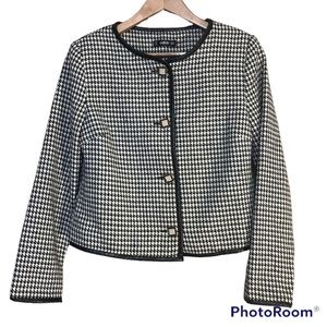 Metallic gold Emily in Paris style houndstooth cropped jacket